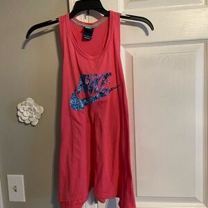 Nike Pink Tank Top with Blue Logo